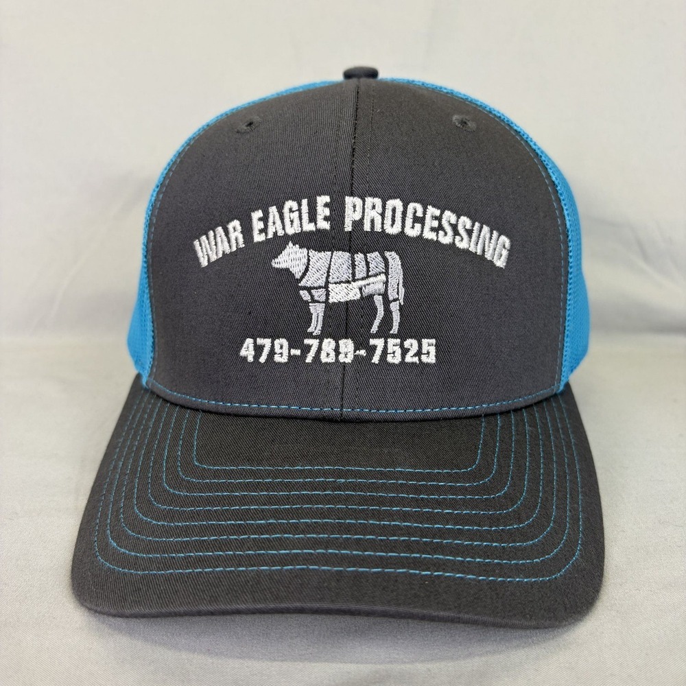 Richardson Hat War Eagle Processing Trucker Men OSFM Grey Blue Snapback 112